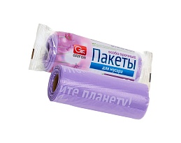 Мешки для мусора 35 л, ароматизированные, сиреневые, в рулоне 20 шт., ПНД, 12 мкм, 560х530 мм, GRIFON Полевые Цветы, 100-034 в Евпатории