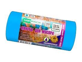 Мешки для мусора 35 л, ароматизированные, синие, в рулоне 30 шт., ПНД, 12 мкм, 640х500 мм, EXTRA, 3530661 в Евпатории