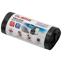 Мешки для мусора 20 л, черные, в рулоне 30 шт., ПНД, 8 мкм, 500х450 мм, LAIMA, 601376 в Евпатории