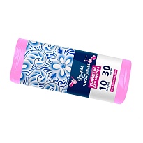 Мешки для мусора 10 л, розовые, в рулоне 30 шт., ПНД, 8 мкм, 470х360 мм, Узоры Чистоты, МУ3582 (МГ-10роз) в Евпатории