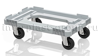 Тележка пластиковая с отверстием без тормозов серая в Евпатории