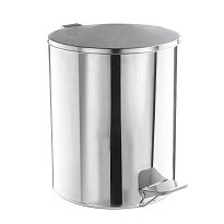 Ведро для мусора с педалью, усиленное, Титан, 15 л, нержавеющая сталь, хром в Евпатории
