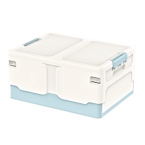 Ящик пластиковый складной белый, дно голубое, 480х360х240 мм в Евпатории Ящик пластиковый складной белый, дно голубое, 480х360х240 мм в Евпатории