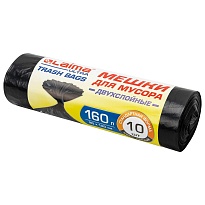 Мешки для мусора 160 л, черные, в рулоне 10 шт., ПВД, 30 мкм, 1200х900 мм, LAIMA ULTRA, 607694 в Евпатории