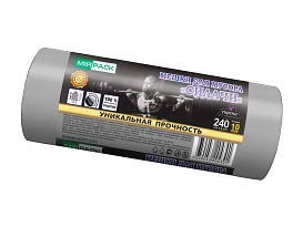 Мешки для мусора 240 л, ароматизированные, серые, в рулоне 10 шт., ПВД 40 мкм, 1500х1100 мм, СИЛАЧИ, sil240111101 в Евпатории