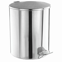Ведро для мусора с педалью, усиленное, ТИТАН, 7 л, кольцо под мешок, нержавеющая сталь, хром в Евпатории