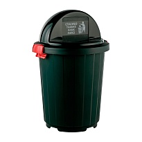 Мусорный бак с крышкой - клавишей 105 л темно-зеленый 105 темно-зеленый в Евпатории