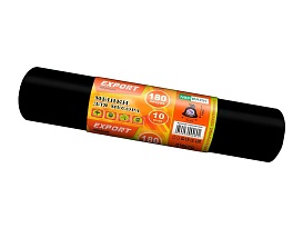Мешки для мусора 180 л, ароматизированные, черные, в рулоне 10 шт., ПВД, 80 мкм, 1100х930 мм, EXPORT, exp18010142 в Евпатории