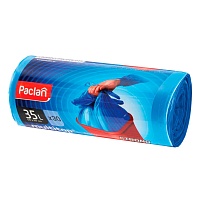 Мешки для мусора 35 л, с ушками, синие, в рулоне 30 шт., ПНД, 10,5 мкм, 640х500 мм, PACLAN Multitop, 600819 в Евпатории