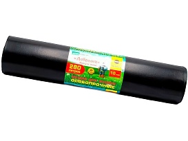 Мешки для мусора 280 л, ароматизированные, черные, в рулоне 10 шт., ПВД 110 мкм, 1400х930 мм, Добрыня, Dob28010black в Евпатории