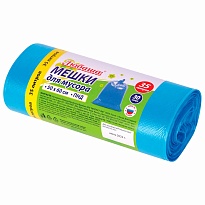 Мешки для мусора 35 л, синие, в рулоне 30 шт., ПНД, 10 мкм, 600х500 мм, Любаша, 608091 в Евпатории