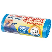 Мешки для мусора 35 л, с ушками, синие, в рулоне 30 шт., ПНД, 11 мкм, 650х500 мм, LAIMA ULTRA, 607684 в Евпатории Мешки для мусора 35 л, с ушками, синие, в рулоне 30 шт., ПНД, 11 мкм, 650х500 мм, LAIMA ULTRA, 607684 в Евпатории