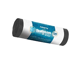 Мешки для мусора 120 л, черные, в рулоне 10 шт., ПНД, 14 мкм, 1100х700 мм, SIBIRSKAYA, 101-008 S в Евпатории