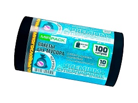 Мешки для мусора 100 л, черные, в рулоне 10 шт., ПВД, 70 мкм, 1000х600 мм, PREMIUM+, 1001076 в Евпатории