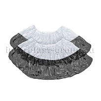 Бахилы бело-черные 1000 шт (500 пар), 48 мкм, двойная подошва, с одной резинкой, Эконом+ в Евпатории