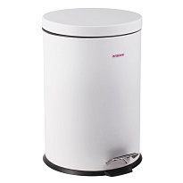 Ведро-контейнер для мусора (урна) с педалью LAIMA Classic, 12 л, белое, глянцевое, металл, со съемным внутренним ведром в Евпатории