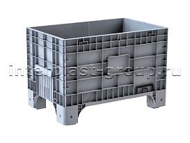 Контейнер iBox сплошной на ножках с краном серый в Евпатории