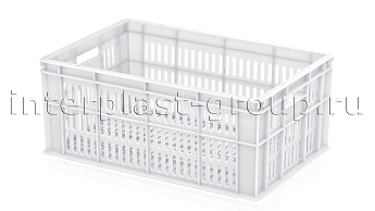 Ящик для молока, мяса, овощей и фруктов большая перфорация дно сплошное белый в Евпатории Ящик для молока, мяса, овощей и фруктов большая перфорация дно сплошное белый в Евпатории